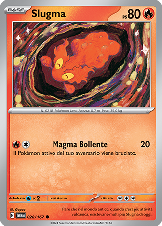 Slugma 028/167 Comune - ITA - Near Mint - Scarlatto e Violetto - Crepuscolo Mascherato - Carta Pokemon