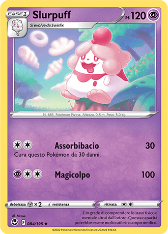 Slurpuff 084/195 - ITA - Near Mint - Spada e Scudo - Tempesta Argentata - Carta Pokemon