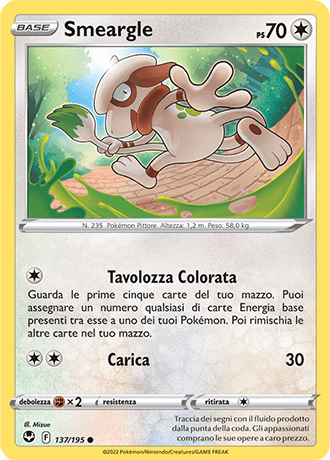 Smeargle 137/195 - ITA - Near Mint - Spada e Scudo - Tempesta Argentata - Carta Pokemon