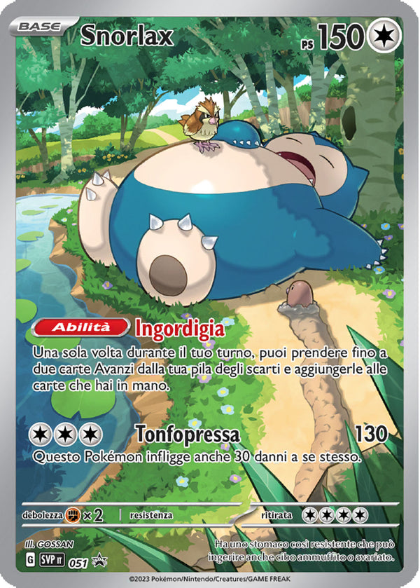 Snorlax SVP 051 Illustrazione Rara ETB 151 - ITA - Mint Sigillata - Promo Scarlatto e Violetto - Carta Pokemon