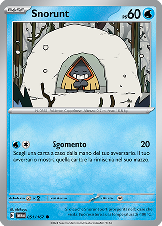 Snorunt 051/167 Comune - ITA - Near Mint - Scarlatto e Violetto - Crepuscolo Mascherato - Carta Pokemon