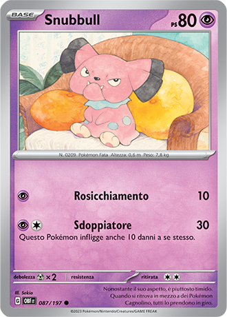 Snubbull 087/197 - ITA - Near Mint - Scarlatto e Violetto - Ossidiana Infuocata - Carta Pokemon