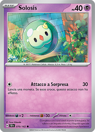 Solosis 070/162 - ITA - Near Mint - Scarlatto e Violetto - CronoForze - Carta Pokemon