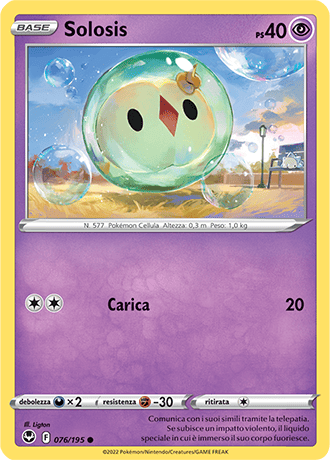 Solosis 076/195 - ITA - Near Mint - Spada e Scudo - Tempesta Argentata - Carta Pokemon