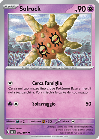 Solrock 093/197 - ITA - Near Mint - Scarlatto e Violetto - Ossidiana Infuocata - Carta Pokemon