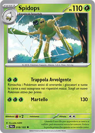 Spidops 018/193 - ITA - Near Mint - Scarlatto e Violetto - Evoluzioni a Paldea - Carta Pokemon