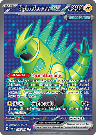 Spineferree-ex 196/167 Full Art Ultra Rara - ITA - Near Mint - Scarlatto e Violetto - Crepuscolo Mascherato - Carta Pokemon