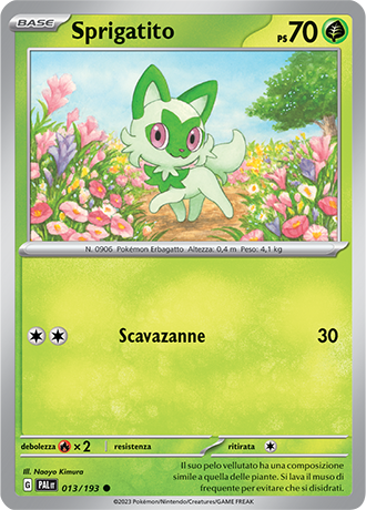 Sprigatito 013/193 Reverse Holo - ITA - Near Mint - Scarlatto e Violetto - Evoluzioni a Paldea - Carta Pokemon