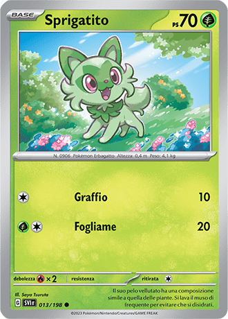 Sprigatito 013/198 - ITA - Near Mint - Scarlatto e Violetto - Carta Pokemon