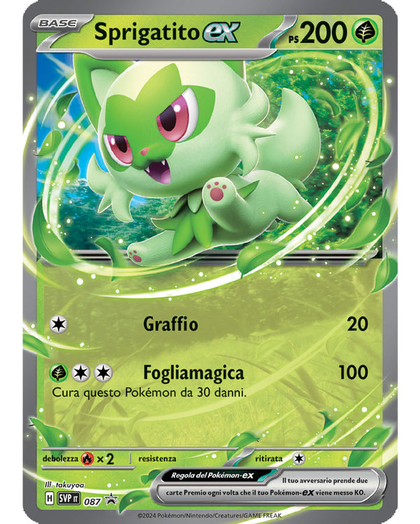 Sprigatito-ex SVP 087 - ITA - Mint Sigillata - Promo Scarlatto e Violetto - Carta Pokemon