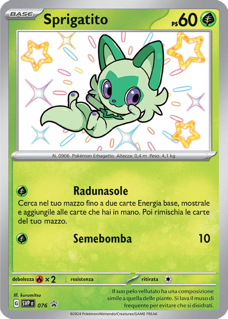 Sprigatito Shiny SVP 076 - ITA - Near Mint - Promo Scarlatto e Violetto - Carta Pokemon