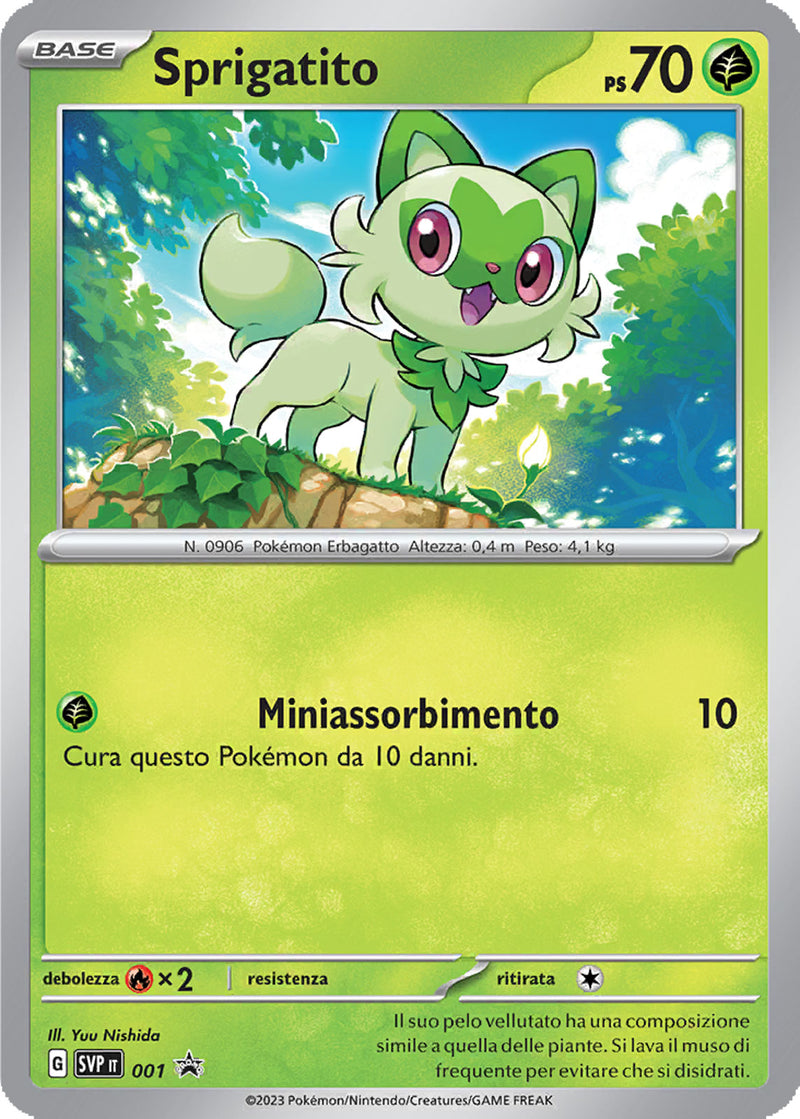 Sprigatito SVP 001 Holo - ITA - Near Mint - Promo Scarlatto e Violetto - Carta Pokemon