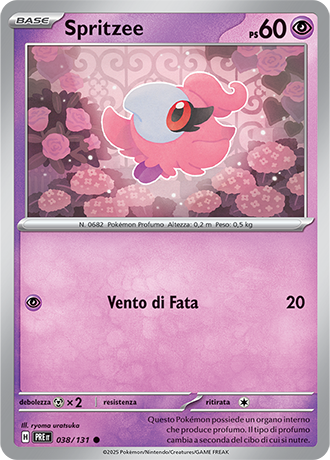 Spritzee 038/131 Reverse Holo Pokéball - ITA - Near Mint - Scarlatto e Violetto - Evoluzioni Prismatiche - Carta Pokemon