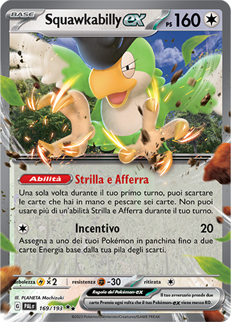 Squawkabilly ex 169/193 - ITA - Near Mint - Scarlatto e Violetto - Evoluzioni a Paldea - Carta Pokemon