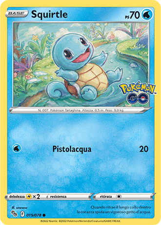 Squirtle 015/078 - ITA - Near Mint - Spada e Scudo - Pokemon GO - Carta Pokemon