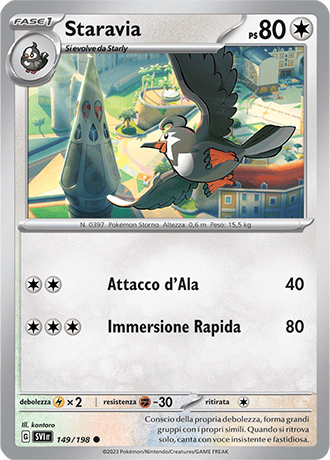 Staravia 149/198 - ITA - Near Mint - Scarlatto e Violetto - Carta Pokemon