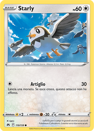 Starly 110/159 - ITA - Near Mint - Spada e Scudo - Zenit Regale - Carta Pokemon