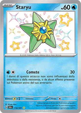 Staryu Shiny 118/091 - ITA - Near Mint - Scarlatto e Violetto - Destino di Paldea - Carta Pokemon