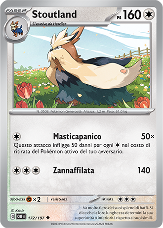 Stoutland 172/197 - ITA - Near Mint - Scarlatto e Violetto - Ossidiana Infuocata - Carta Pokemon