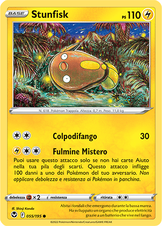 Stunfisk 055/195 - ITA - Near Mint - Spada e Scudo - Tempesta Argentata - Carta Pokemon