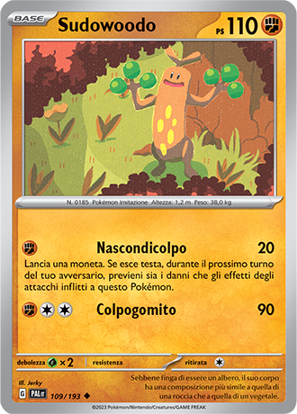 Sudowoodo 109/193 - ITA - Near Mint - Scarlatto e Violetto - Evoluzioni a Paldea - Carta Pokemon