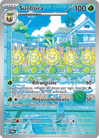 Sunflora 169/167 Illustrazione Rara - ITA - Near Mint - Scarlatto e Violetto - Crepuscolo Mascherato - Carta Pokemon