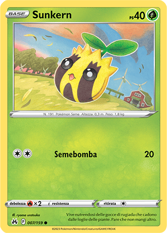 Sunkern 007/159 - ITA - Near Mint - Spada e Scudo - Zenit Regale - Carta Pokemon