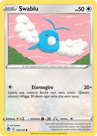 Swablu 142/195 - ITA - Near Mint - Spada e Scudo - Tempesta Argentata - Carta Pokemon