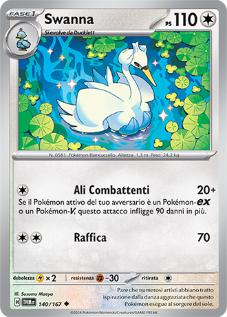 Swanna 140/167 Non Comune - ITA - Near Mint - Scarlatto e Violetto - Crepuscolo Mascherato - Carta Pokemon