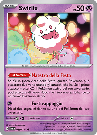 Swirlix 089/167 Comune - ITA - Near Mint - Scarlatto e Violetto - Crepuscolo Mascherato - Carta Pokemon