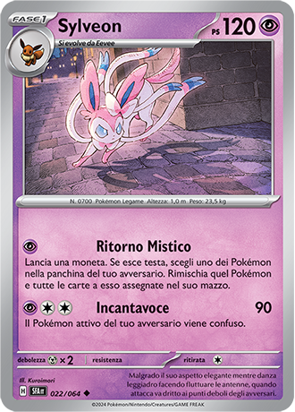 Sylveon 022/064 Reverse Holo Non Comune - ITA - Near Mint - Scarlatto e Violetto - Segreto Fiabesco - Carta Pokemon