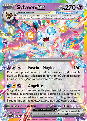 Sylveon-ex 086/191 - ITA - Near Mint - Scarlatto e Violetto - Scintille Folgoranti - Carta Pokemon