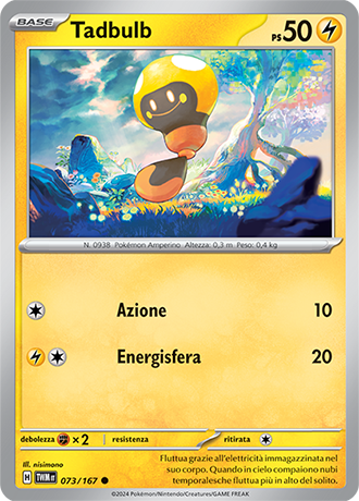 Tadbulb 073/167 Comune - ITA - Near Mint - Scarlatto e Violetto - Crepuscolo Mascherato - Carta Pokemon