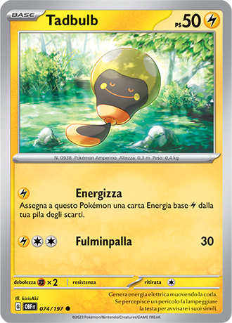 Tadbulb 074/197 - ITA - Near Mint - Scarlatto e Violetto - Ossidiana Infuocata - Carta Pokemon