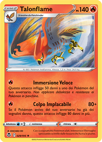 Talonflame 029/195 - ITA - Near Mint - Spada e Scudo - Tempesta Argentata - Carta Pokemon