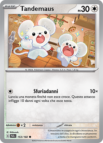 Tandemaus 153/182 - ITA - Near Mint - Scarlatto e Violetto - Paradosso Temporale - Carta Pokemon