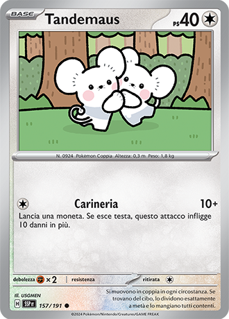 Tandemaus 157/191 - ITA - Near Mint - Scarlatto e Violetto - Scintille Folgoranti - Carta Pokemon 0