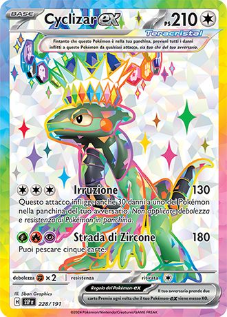 Tatsugiri-ex 226/191 - ITA - Near Mint - Scarlatto e Violetto - Scintille Folgoranti - Carta Pokemon 0