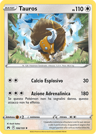 Tauros 106/159 - ITA - Near Mint - Spada e Scudo - Zenit Regale - Carta Pokemon