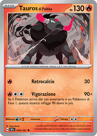 Tauros di Paldea 018/191 - ITA - Near Mint - Scarlatto e Violetto - Scintille Folgoranti - Carta Pokemon 0