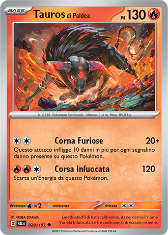 Tauros di Paldea 028/193 - ITA - Near Mint - Scarlatto e Violetto - Evoluzioni a Paldea - Carta Pokemon