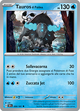 Tauros di Paldea 039/191 - ITA - Near Mint - Scarlatto e Violetto - Scintille Folgoranti - Carta Pokemon 0