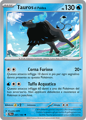 Tauros di Paldea 041/193 - ITA - Near Mint - Scarlatto e Violetto - Evoluzioni a Paldea - Carta Pokemon