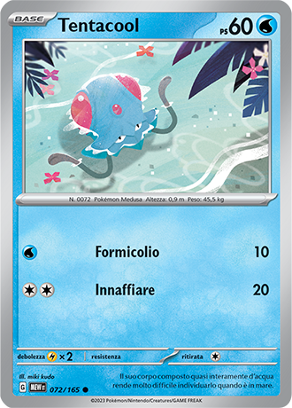 Tentacool 072/165 - ITA - Near Mint - Scarlatto e Violetto - 151 - Carta Pokemon