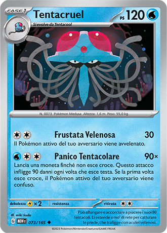 Tentacruel 073/165 - ITA - Near Mint - Scarlatto e Violetto - 151 - Carta Pokemon