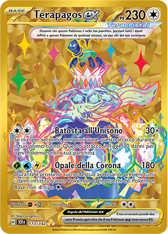 Terapagos-ex 173/142 Segreta Oro - ITA - Near Mint - Scarlatto e Violetto - Corona Astrale - Carta Pokemon