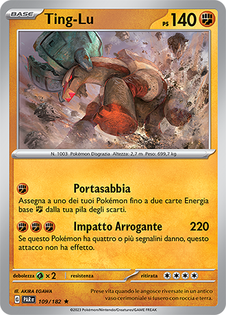 Ting-Lu 109/182 Holo - ITA - Near Mint - Scarlatto e Violetto - Paradosso Temporale - Carta Pokemon