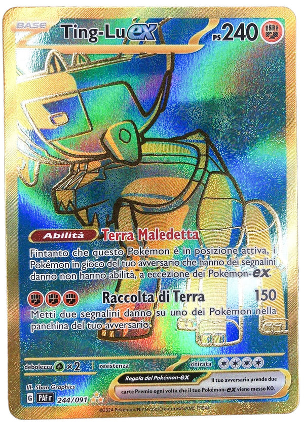 Ting-Lu EX 244/091 Oro Smeraldo - ITA - Near Mint - Scarlatto e Violetto - Destino di Paldea - Carta Pokemon