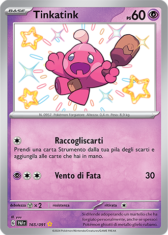 Tinkatin Shiny 165/091 - ITA - Near Mint - Scarlatto e Violetto - Destino di Paldea - Carta Pokemon