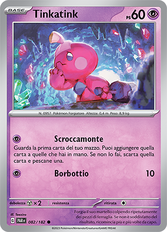 Tinkatink 082/182 - ITA - Near Mint - Scarlatto e Violetto - Paradosso Temporale - Carta Pokemon